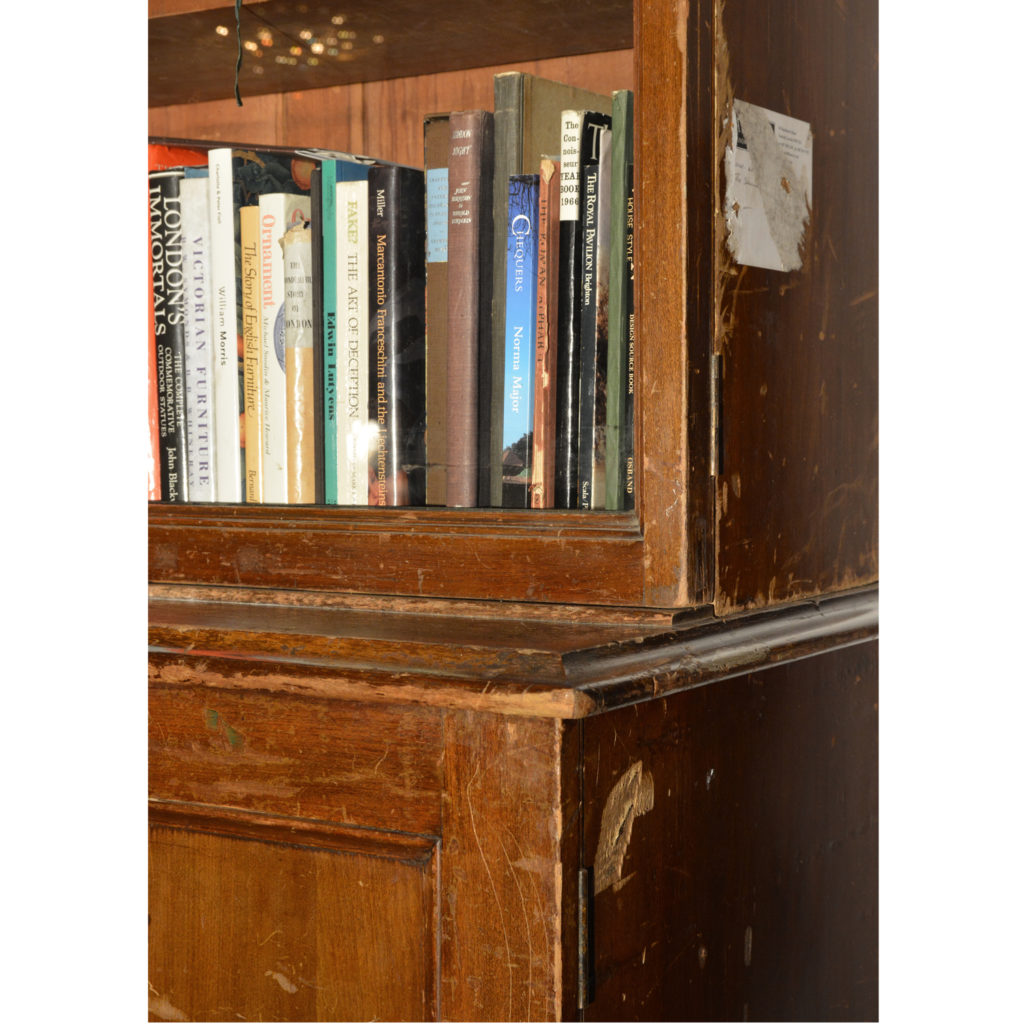 A large poplar and glazed bookcase,-85452