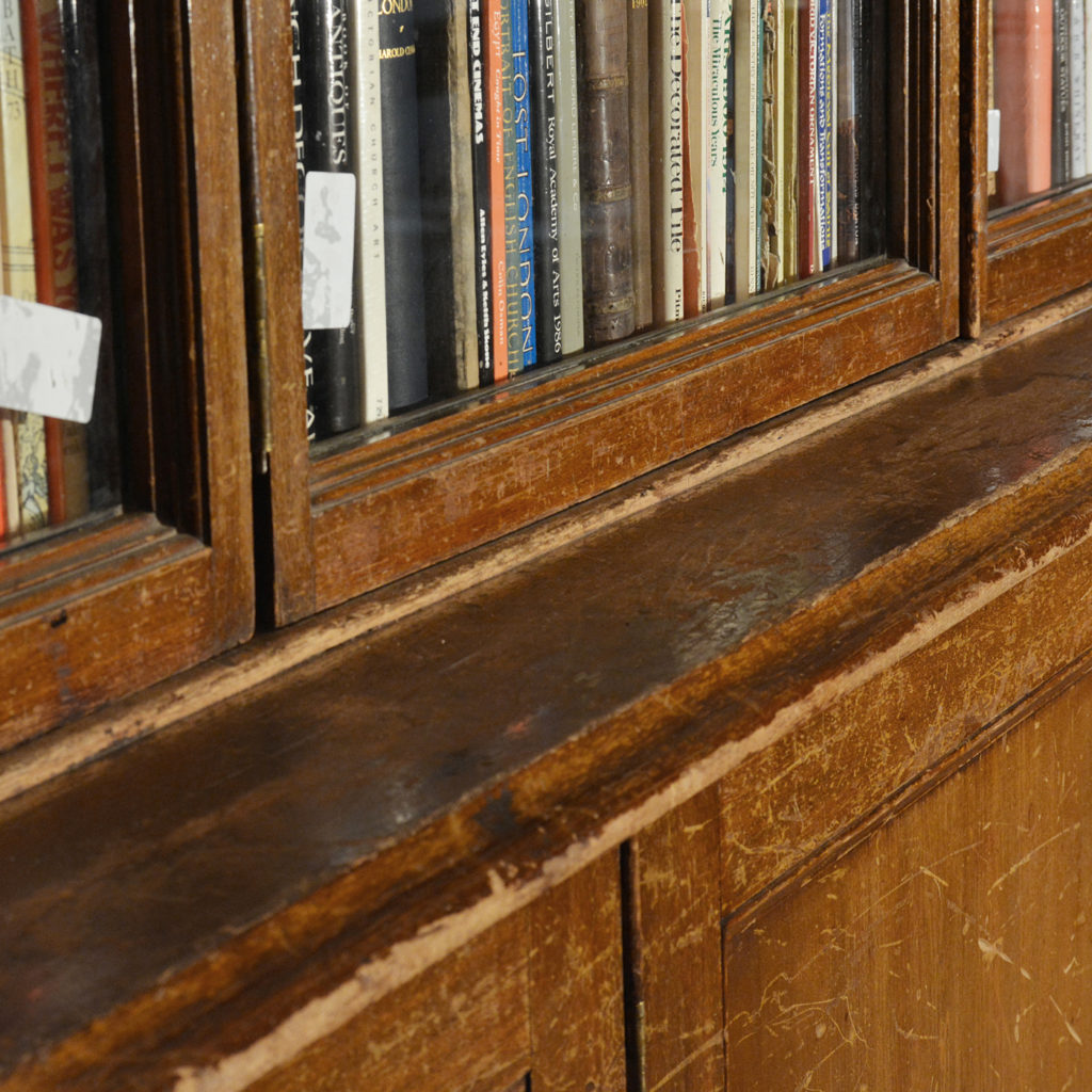 A large poplar and glazed bookcase,-85453