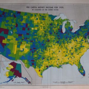 A framed American demographic map-0