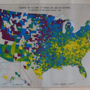 A framed American demographic map-0
