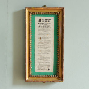 A framed song sheet for Vauxhall Gardens Centenary Jubilee