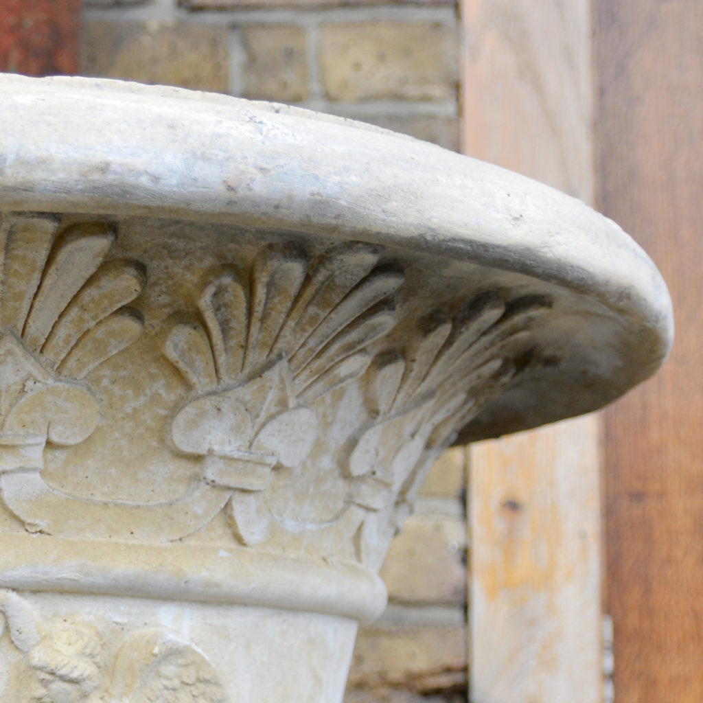 An English reconstituted stone Campana urn,-86510