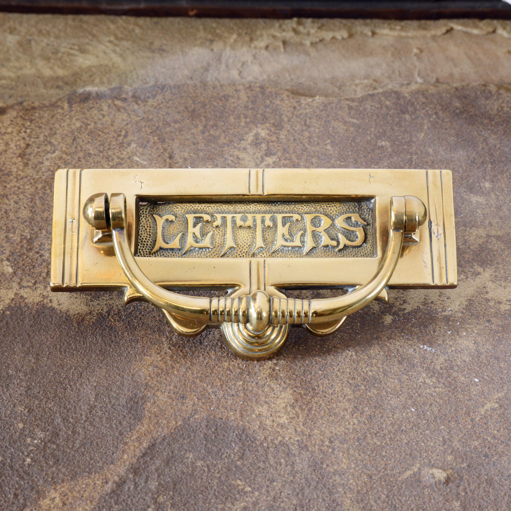 Victorian brass letterplate, -95315