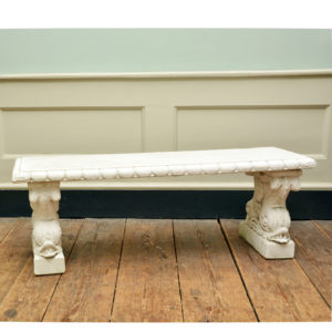 A reconstituted marble garden seat,-0