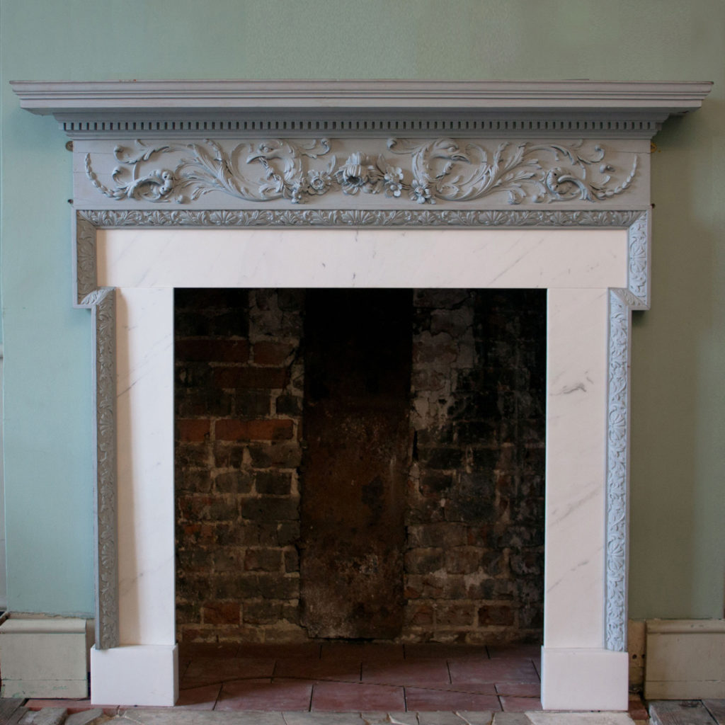 A George III pine chimneypiece,-0