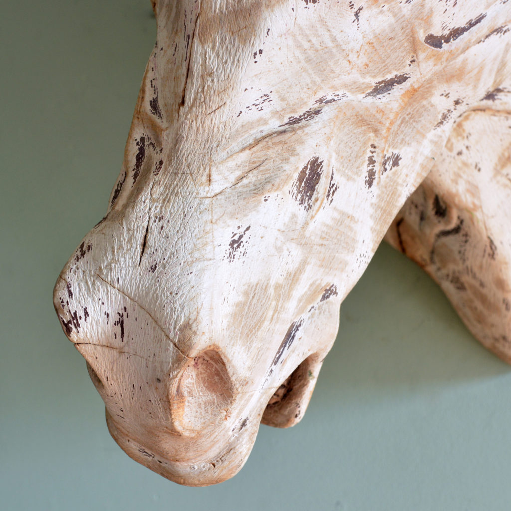 A French carved wood horse's head,-88920