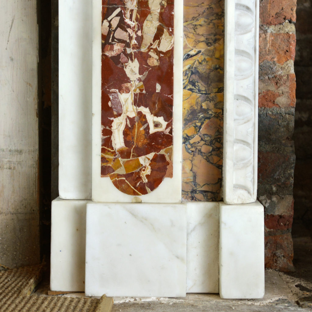 A George II style statuary, sienna and jasper marble chimneypiece,-90722