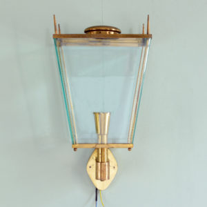 Brass wall mounted lantern, -0