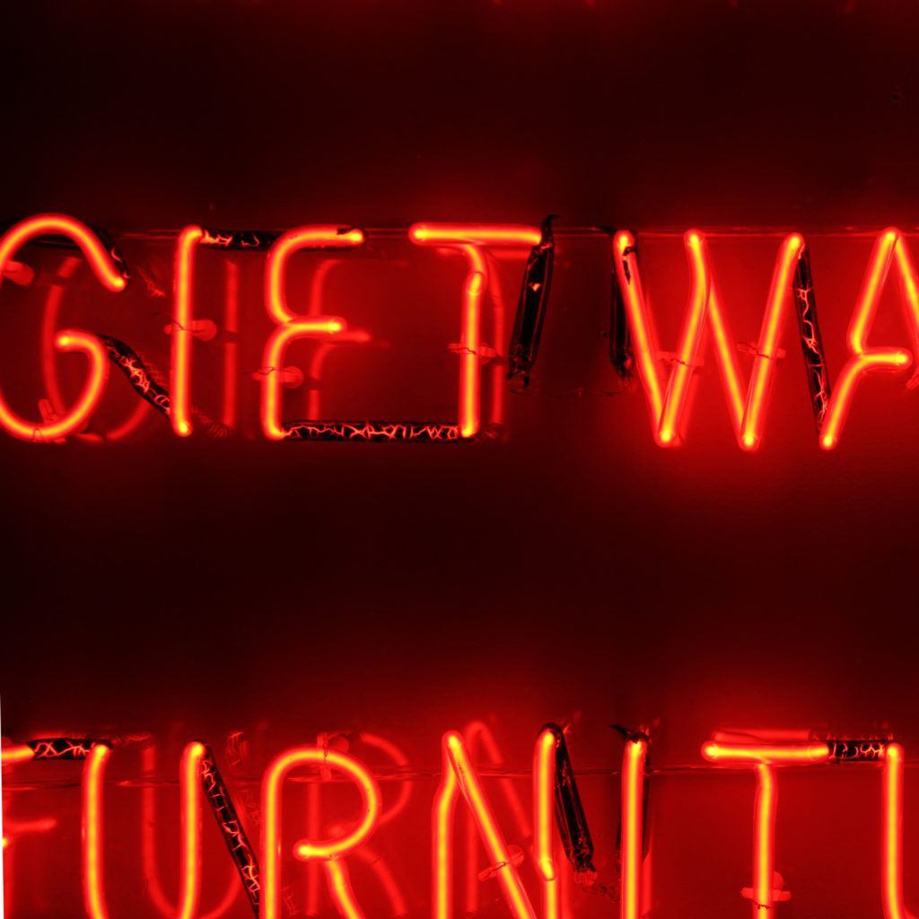 A neon takeaway illuminated signboard, -92943