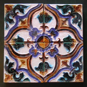 cloisonné tile - 4up