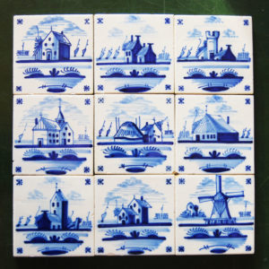 Delft tiles - 9 shown