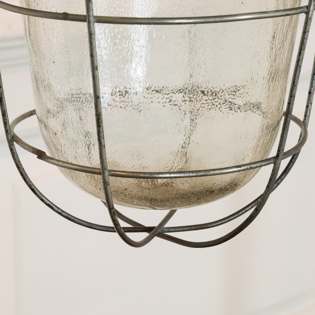 Industrial caged pendant lights, -94854