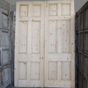 A pair of Victorian pine room dividing doors-0