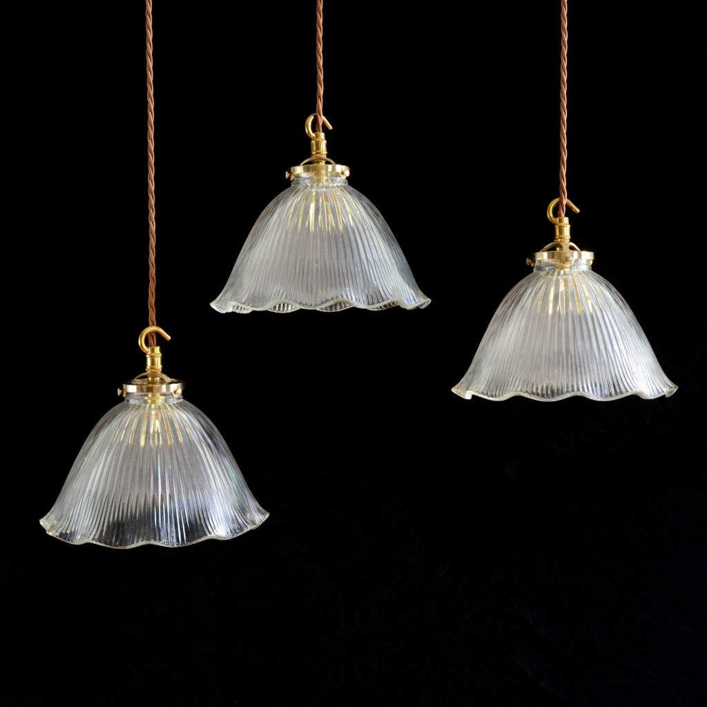 Moulded glass pendant lights