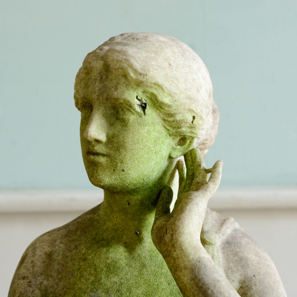 A late nineteenth century carved marble statue of Echo,-96198