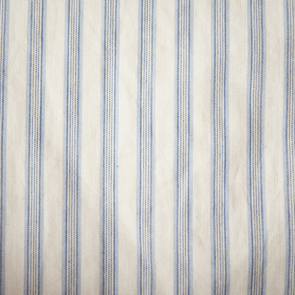 A pair of blue and white 'Ticking' curtains-96800