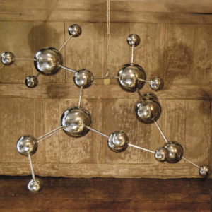 A polished steel molecular sculpture-0