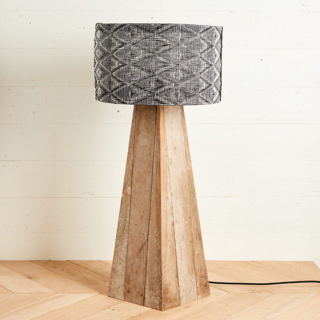 A 'GO' lamp stand with reclaimed maple,-98746
