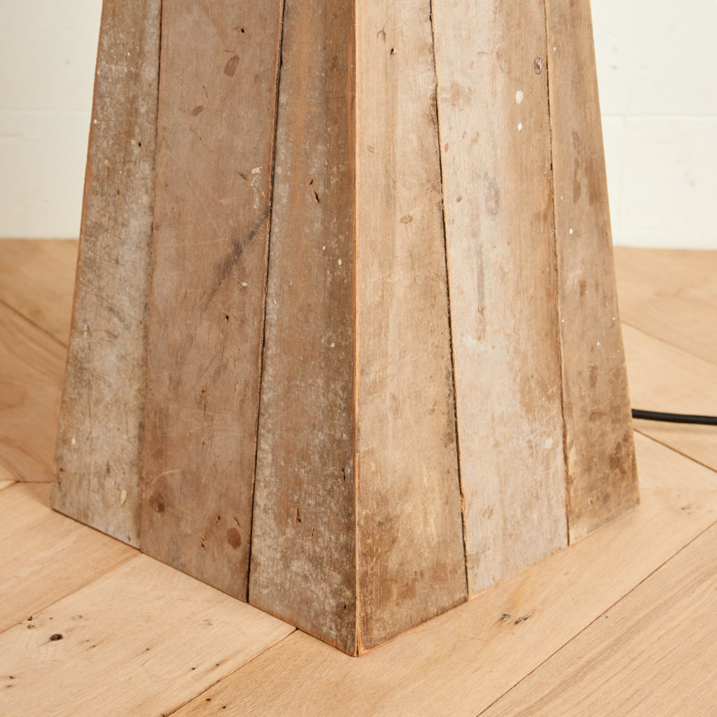 A 'GO' lamp stand with reclaimed maple,-98743