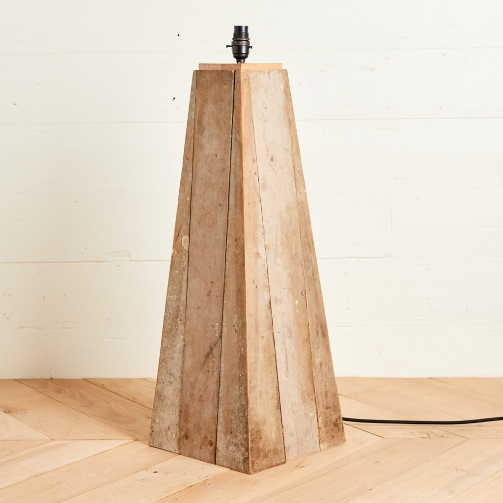 A 'GO' lamp stand with reclaimed maple,-0