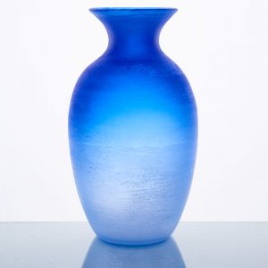 A cobalt blue Murano glass vase with 'scavo' finish, 1970s, by Cenedese