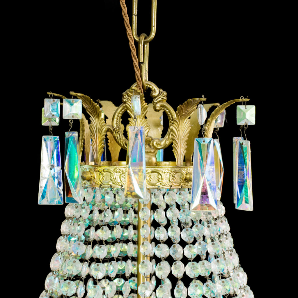 An eight branch iridescent Swarovski crystal chandelier,-99489