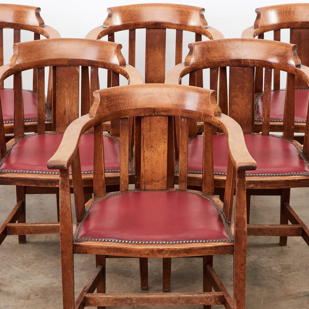 Stained beech tub chairs,-99931