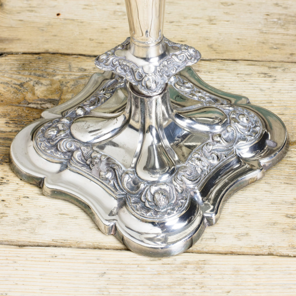 A pair of Victorian Sheffield plate candelabra,-100335