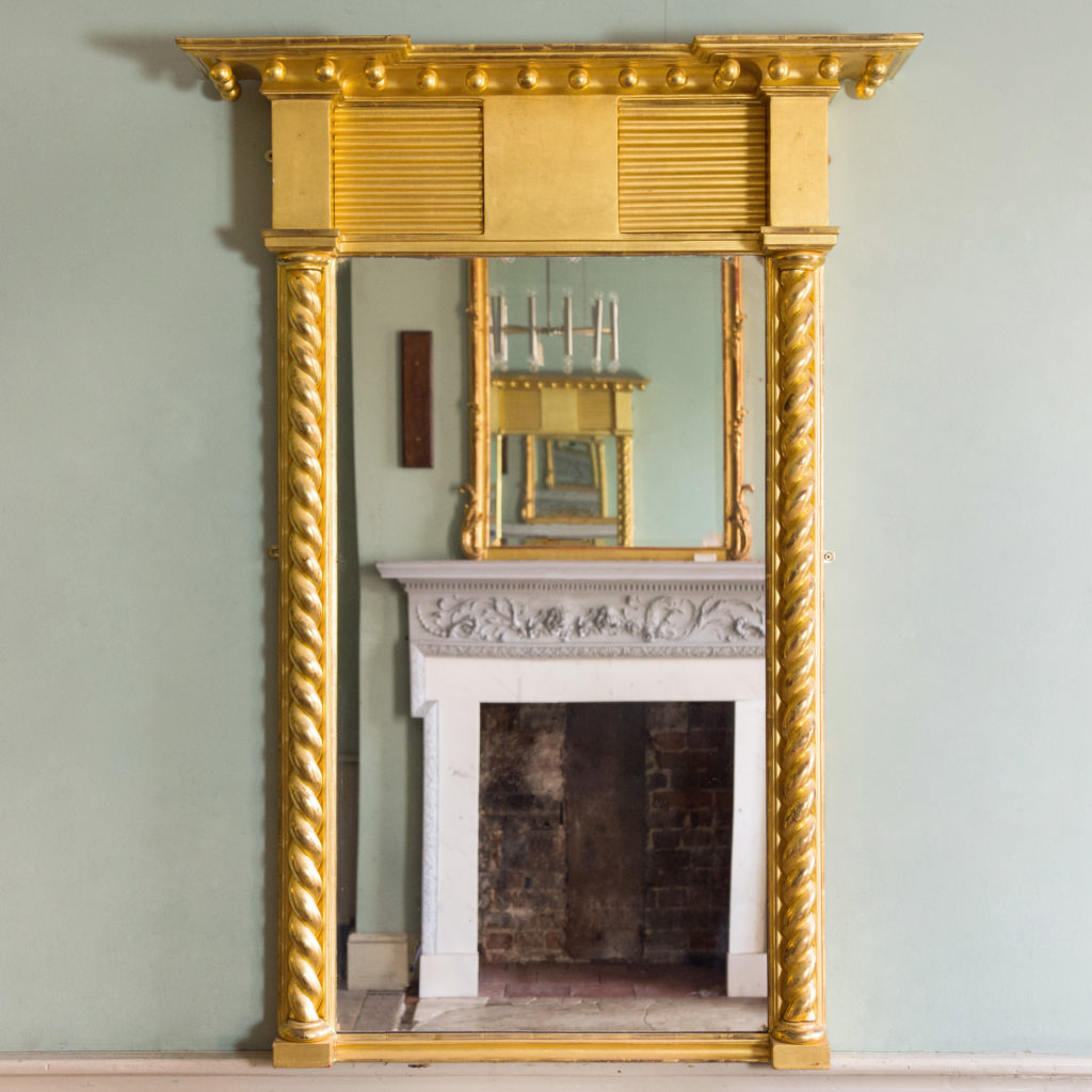 A giltwood pier mirror