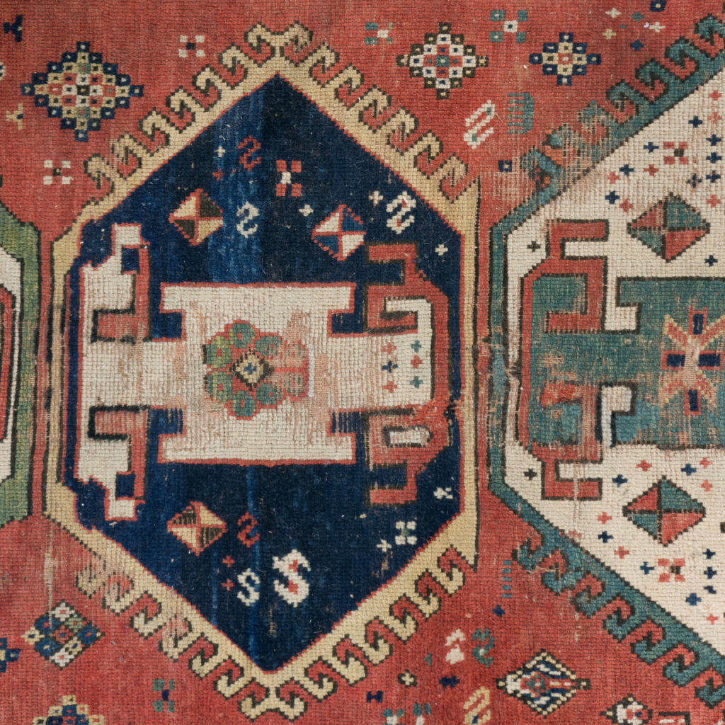 An antique Caucasian Kazak carpet,-100017
