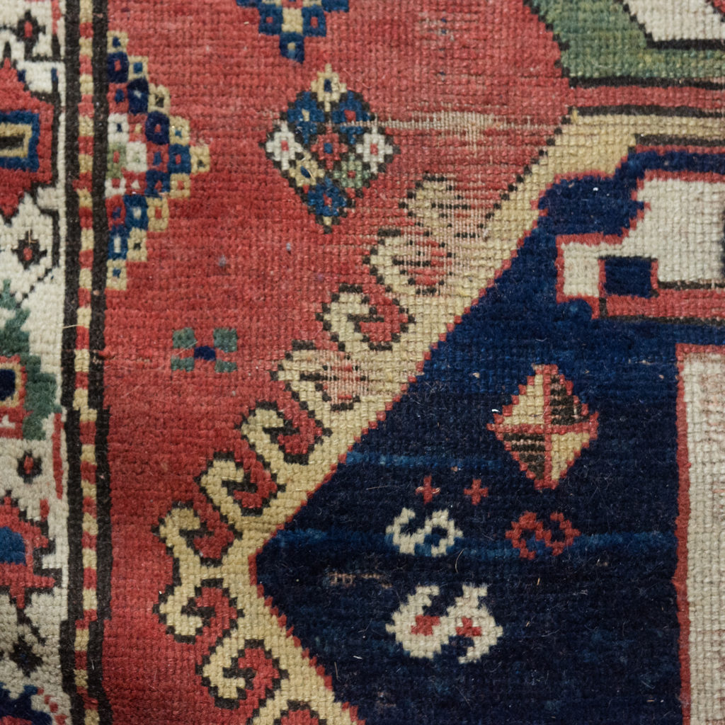 An antique Caucasian Kazak carpet,-100020