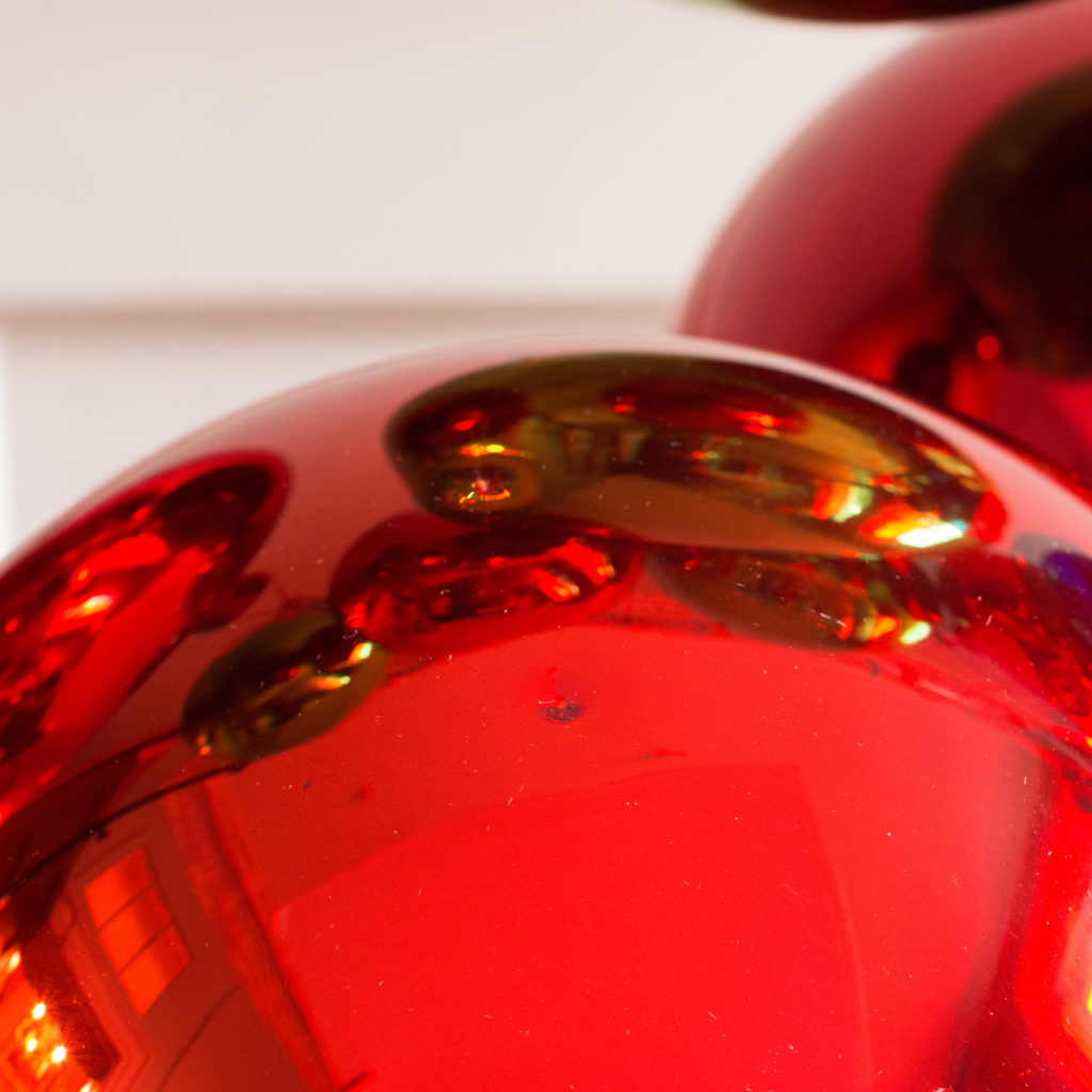 Large hand blown coloured glass Christmas baubles,-100044