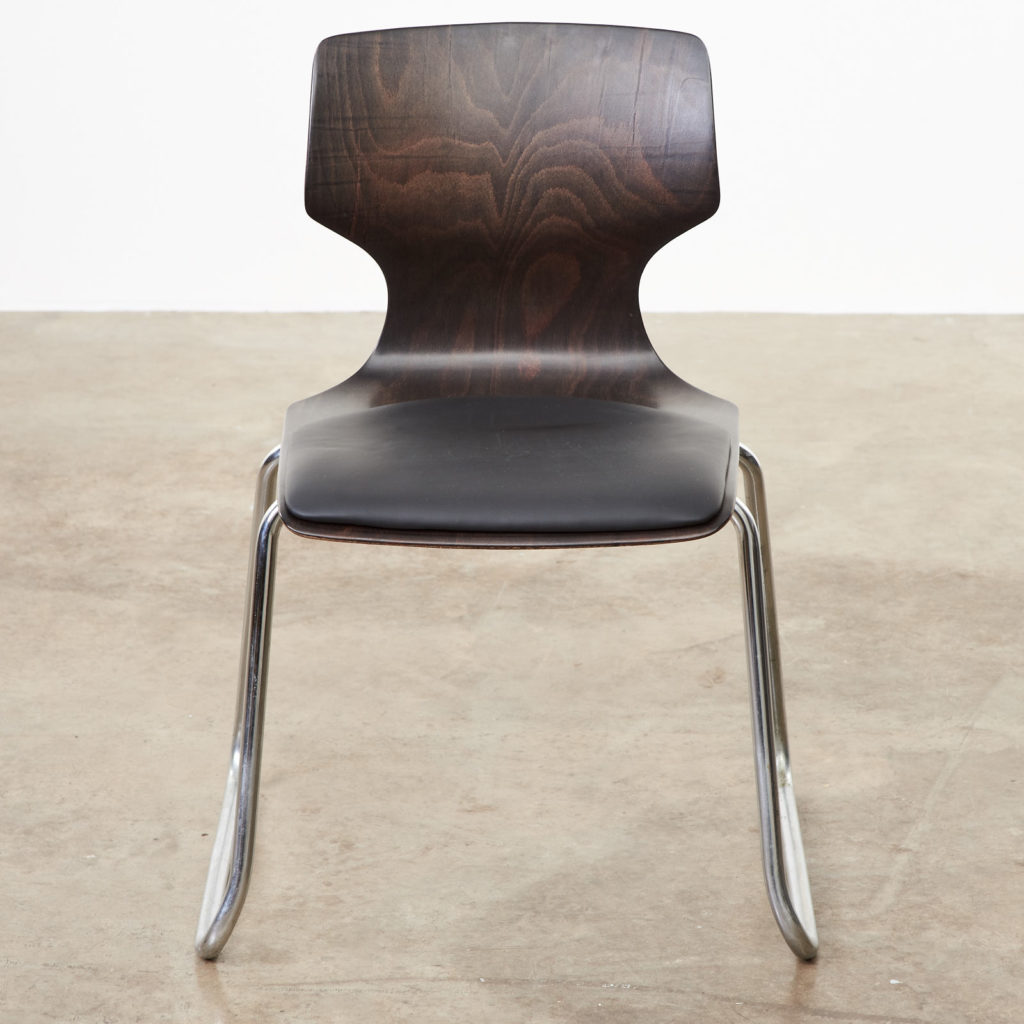 Pagwood and leather dining chair,-101461