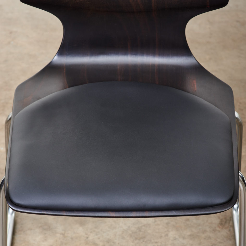 Pagwood and leather dining chair,-101452