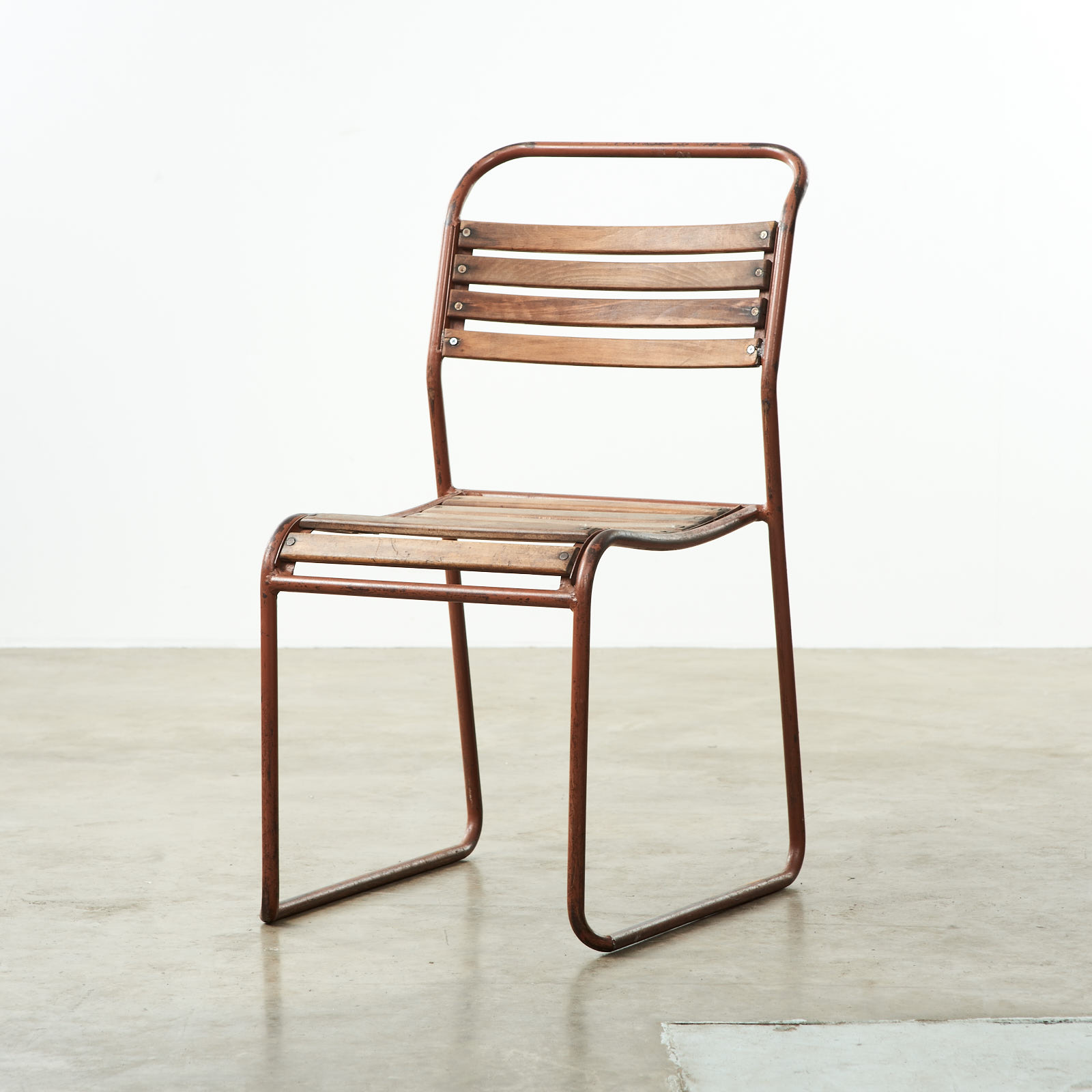 Steel slat stacking hot sale chair