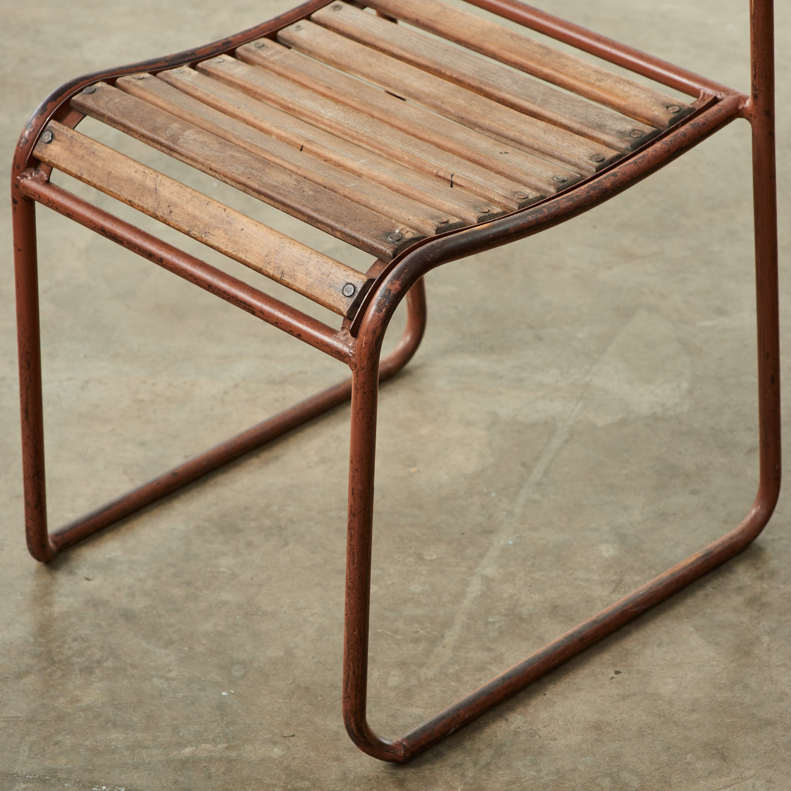 Metal slat stacking patio chair discount