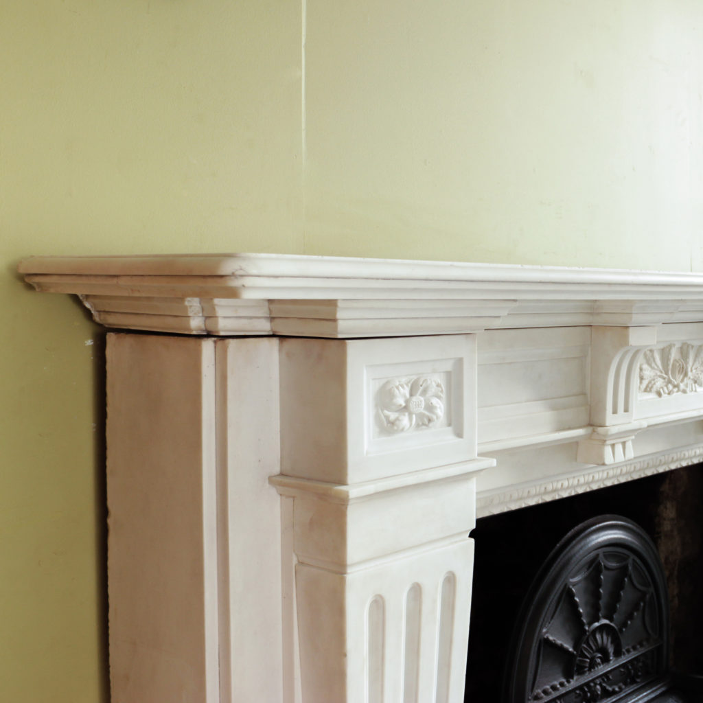 Large late-nineteenth century statuary marble chimneypiece,-102742