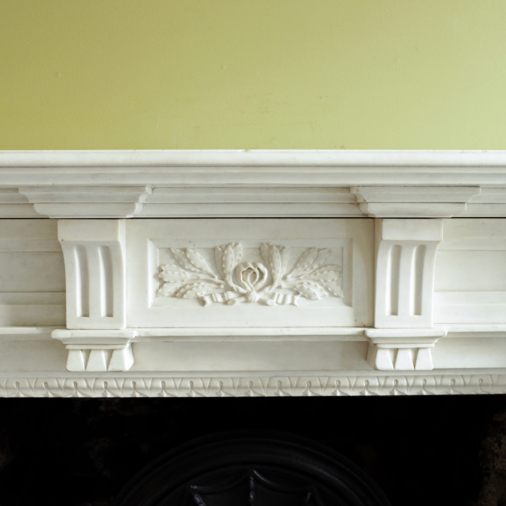 Large late-nineteenth century statuary marble chimneypiece,-102738