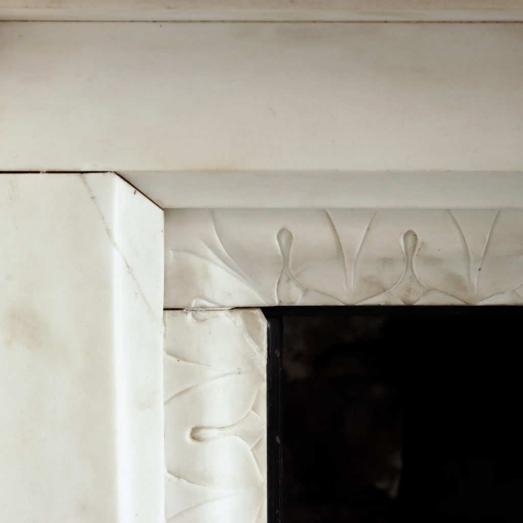 Large late-nineteenth century statuary marble chimneypiece,-102743