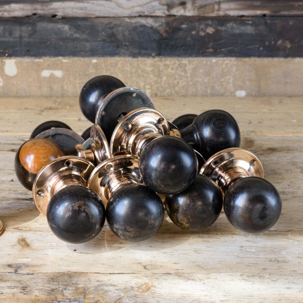 1920s spherical ebony door knobs,-103445