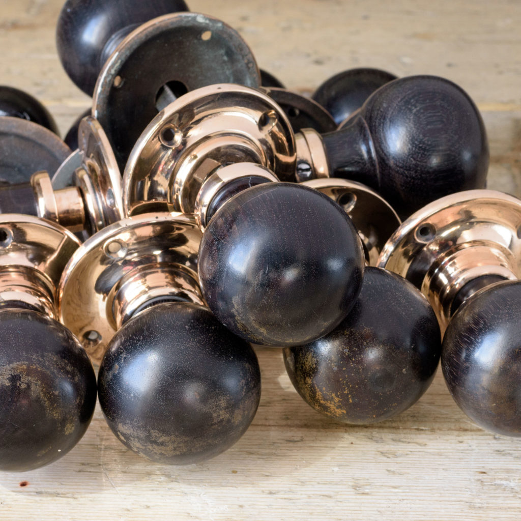 1920s spherical ebony door knobs,-103442