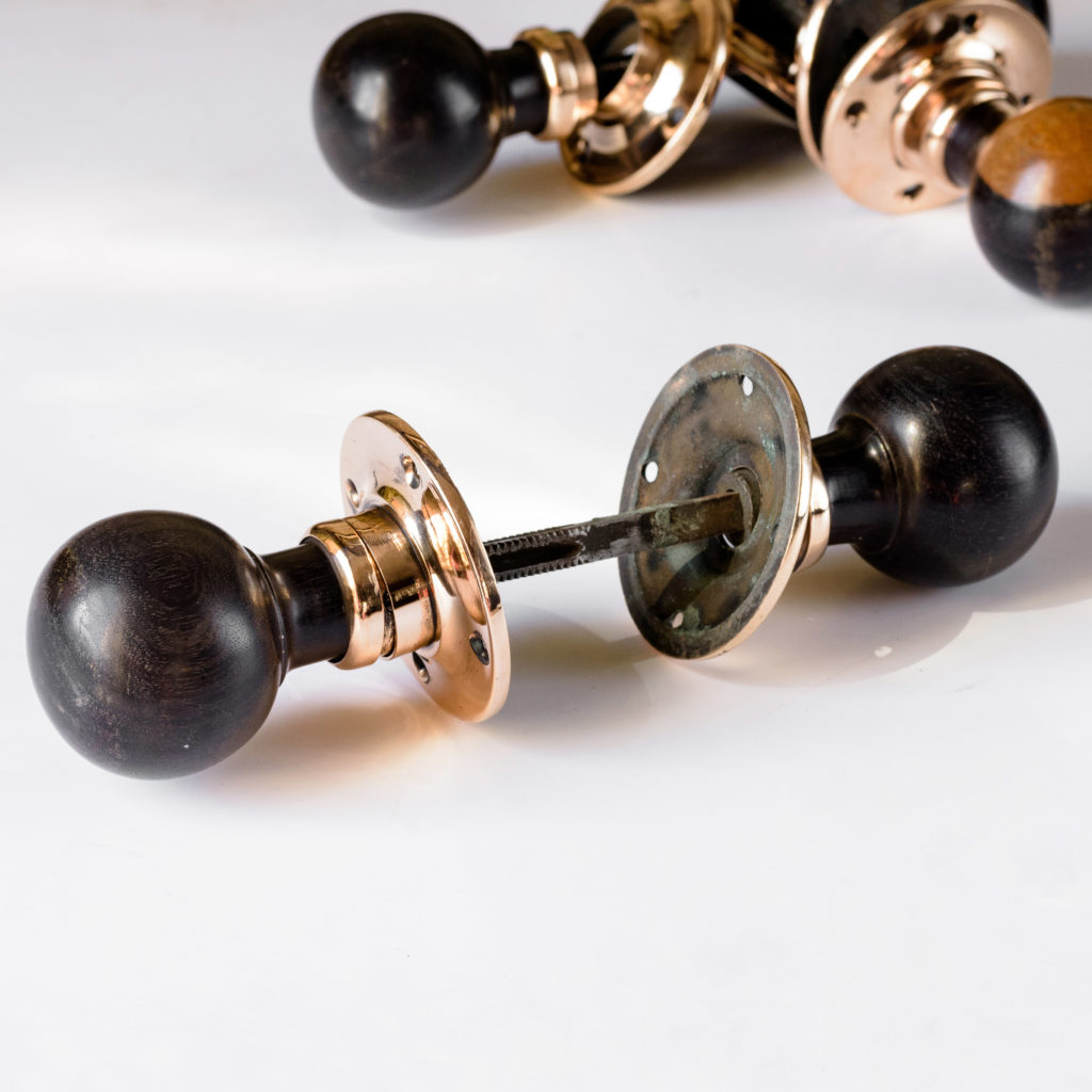 1920s spherical ebony door knobs,-103447