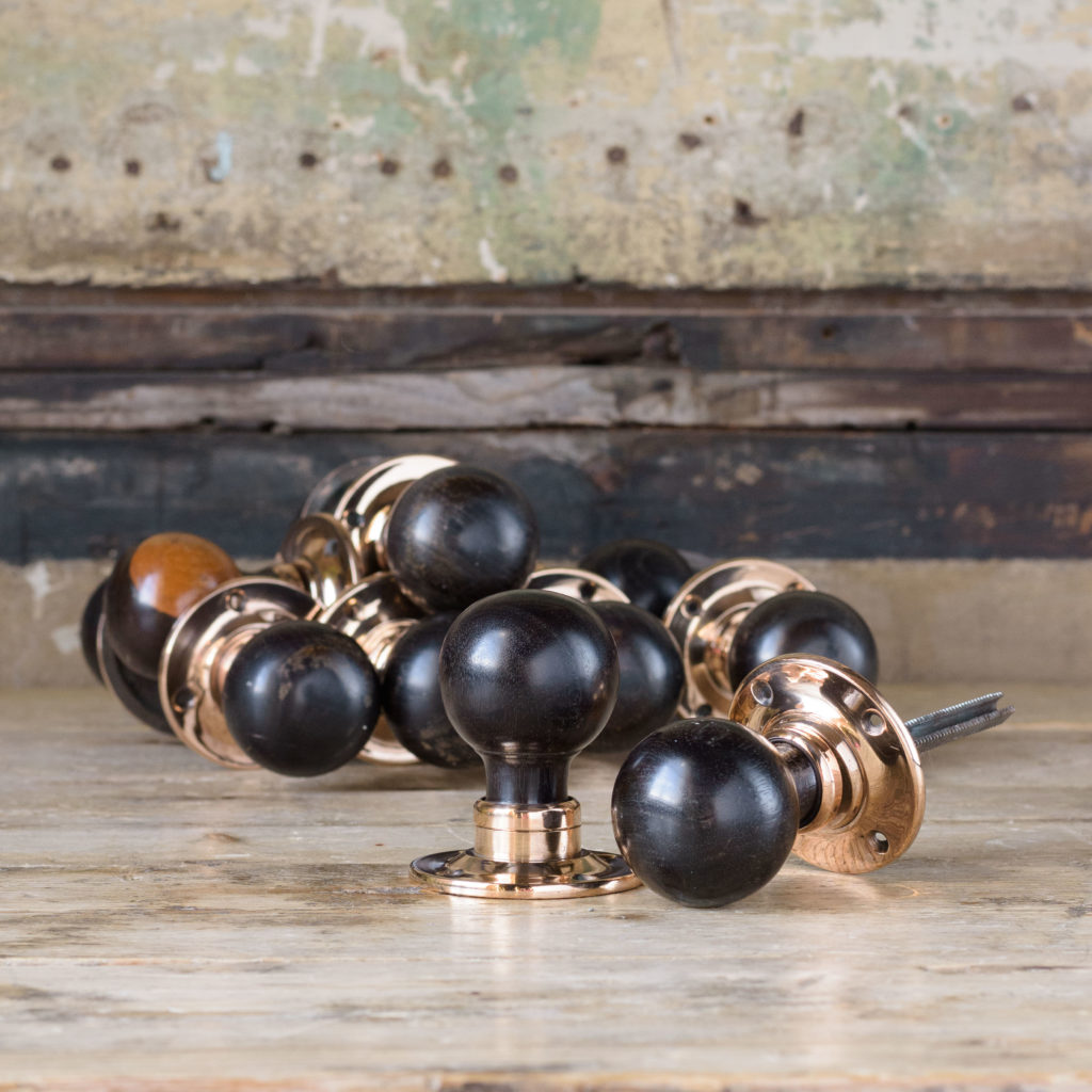 1920s spherical ebony door knobs,-0