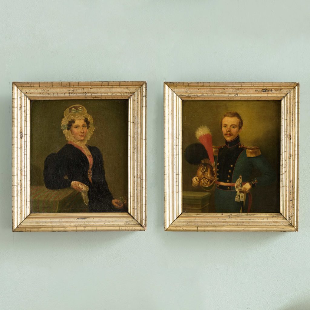 Pair of Belgian portraits,-0