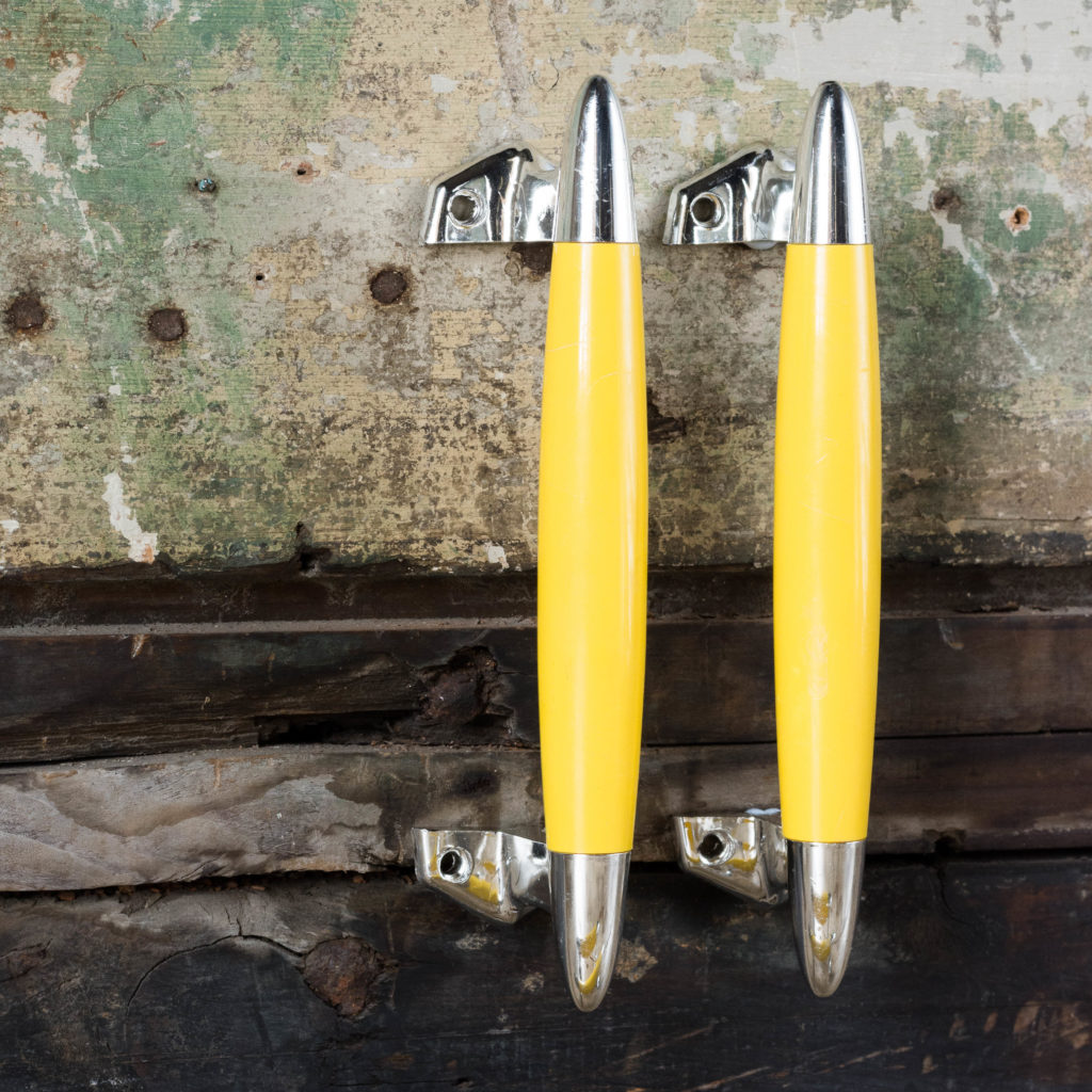 Pair of modern acrylic 'retro' cupboard handles,-103880