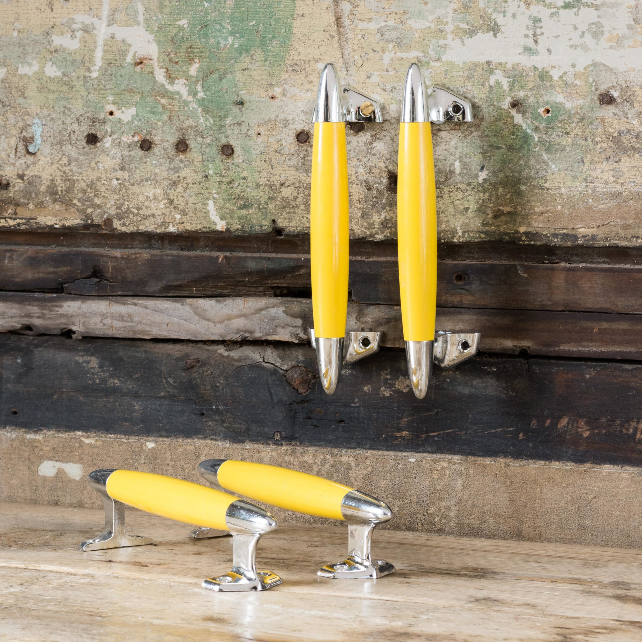 Pair of modern acrylic retro cupboard handles LASSCO