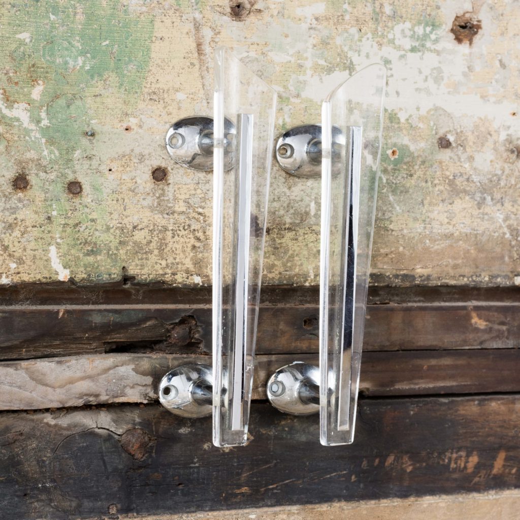 Pair of modern acrylic 'retro' cupboard handles,-103904