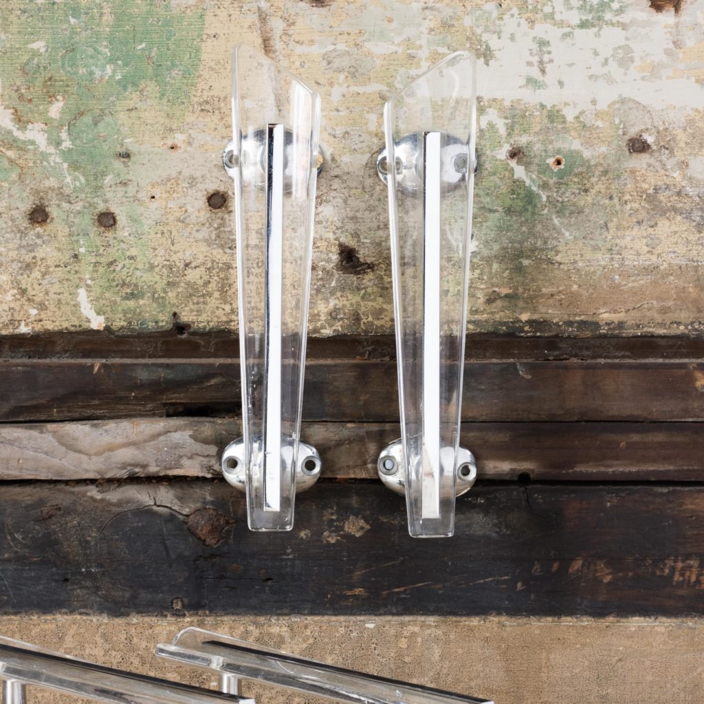 Pair of modern acrylic 'retro' cupboard handles,-103902