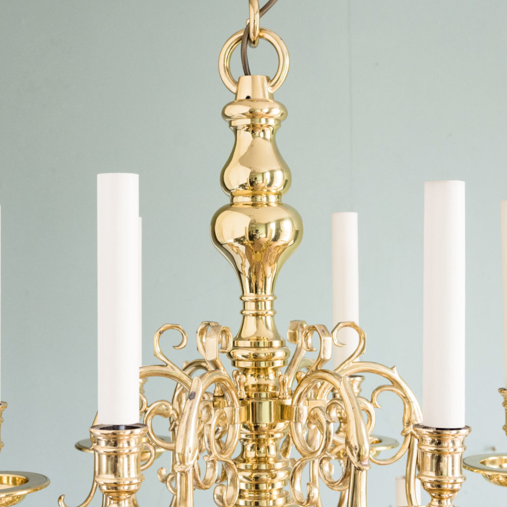 Two brass Flemish style chandeliers,-103923