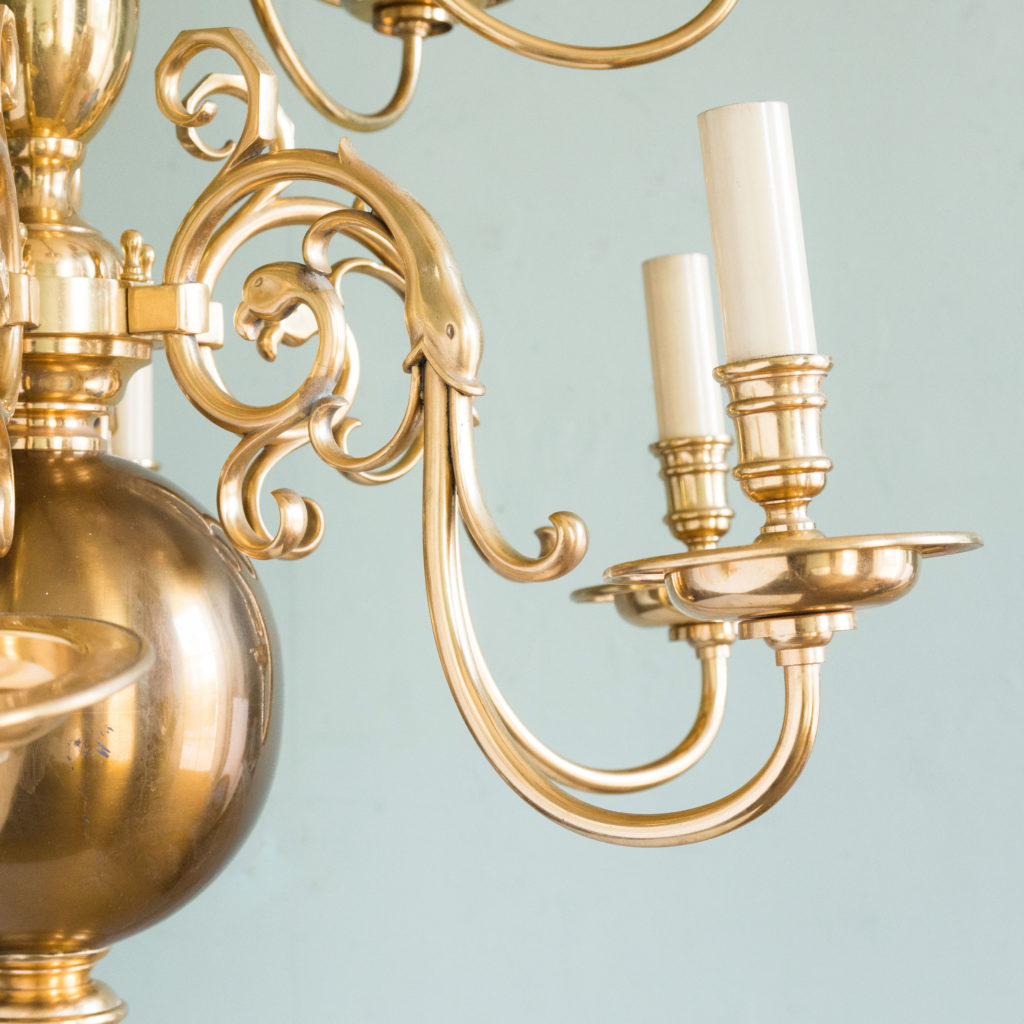 Brass Flemish style chandelier,-103938